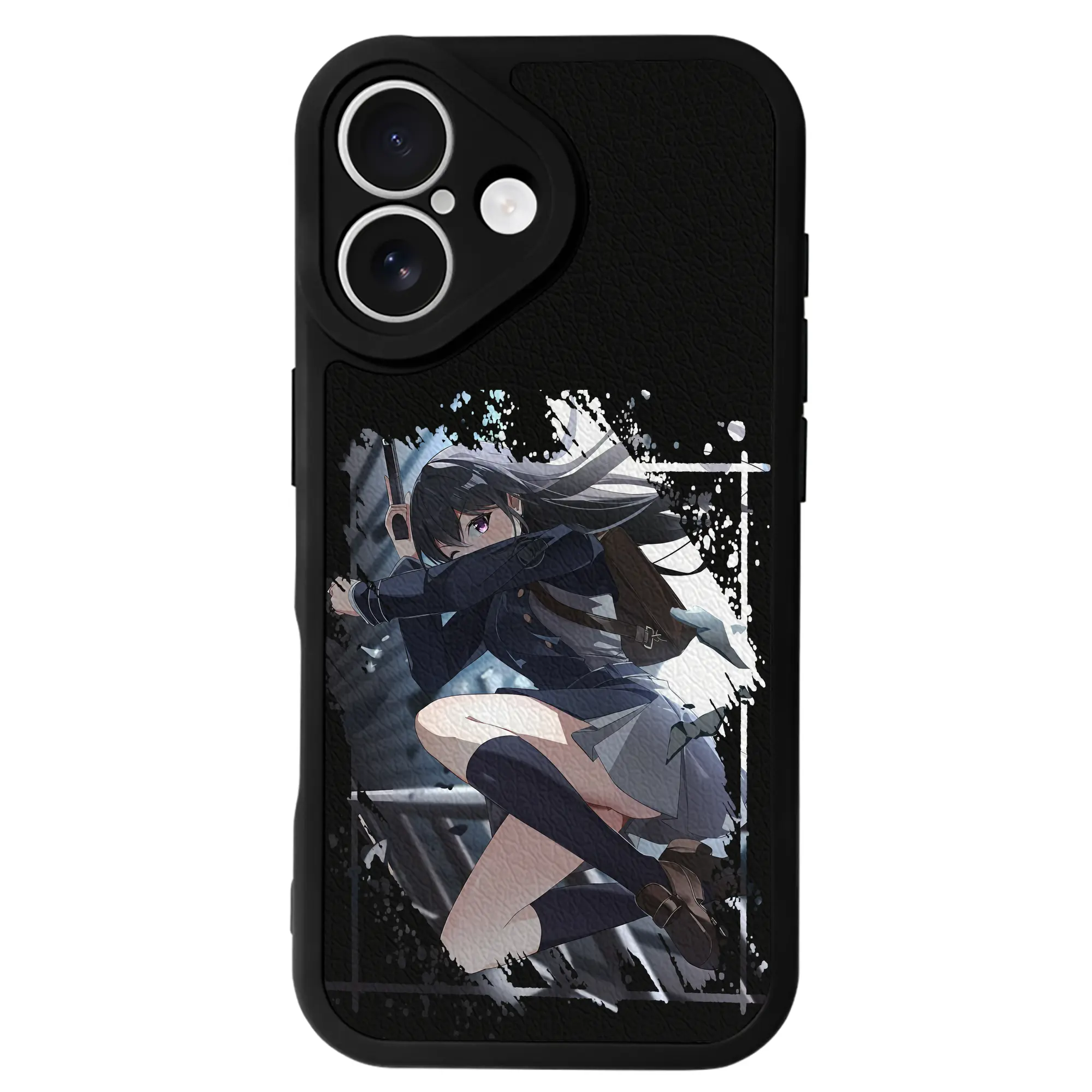 リコリス・リコイル グッズ,井ノ上たきな - IPhone 16シリーズ対応 ・ シリコンスマホケース ・ レザー調 ・ 高精度フィット ・ 耐衝撃 ・ ワイヤレス充電対応 ・ 精密カット